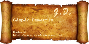 Gáspár Demetria névjegykártya